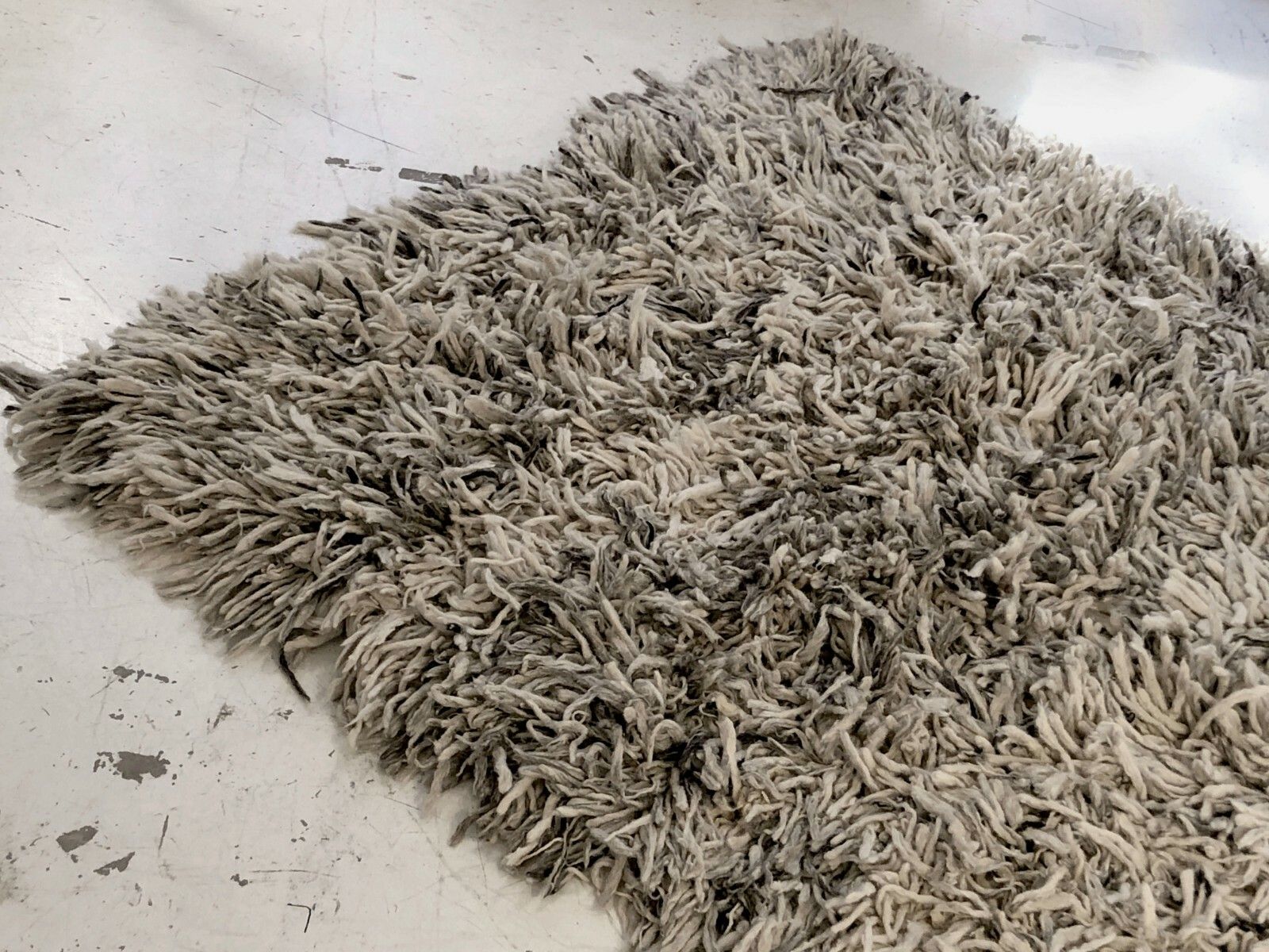 1970 Very Large Modernist Wool Rug Folk Art Shabby Chic Cogolin photo for sale