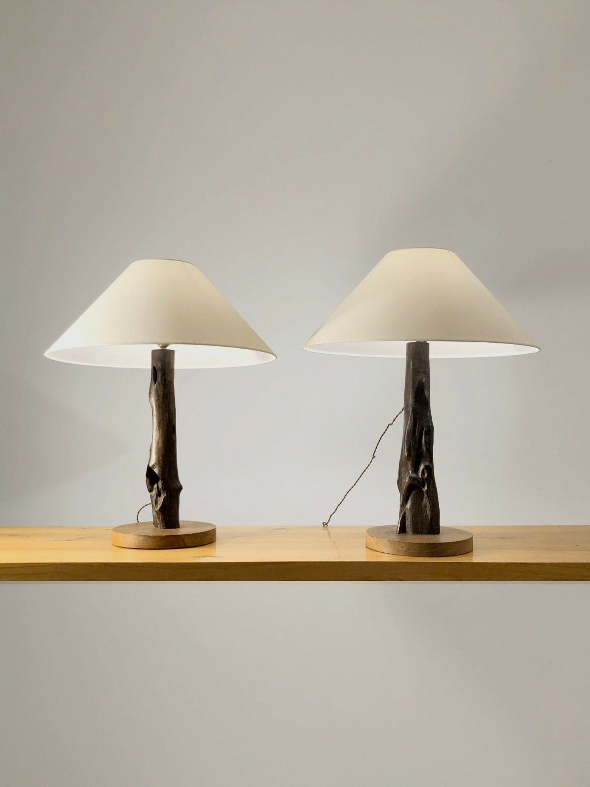 1950 2 Three Large Level Lamps Modernist Brutalist Sculpture Noll Nakashima photo Art