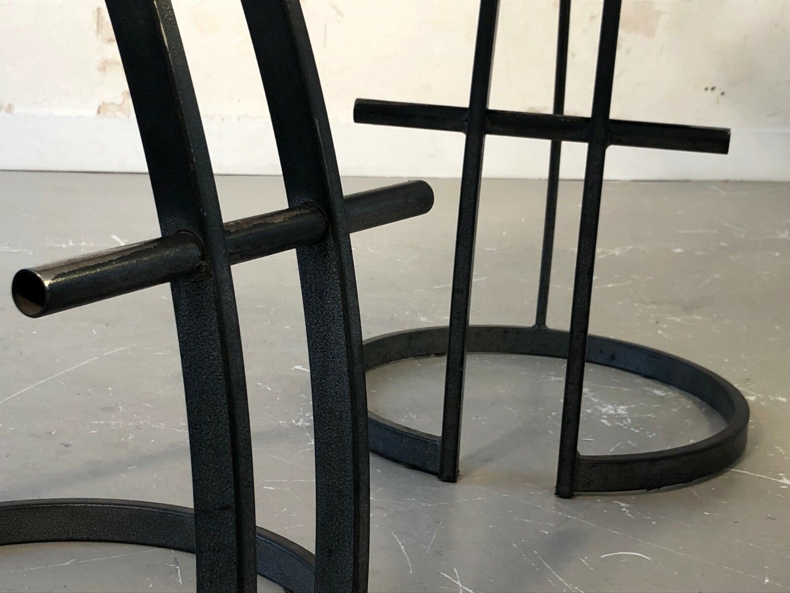 Furniture 1980 3 Stools Stools Bar Modernist Memphis Mourgue Wilmotte Starck Sottsass photo