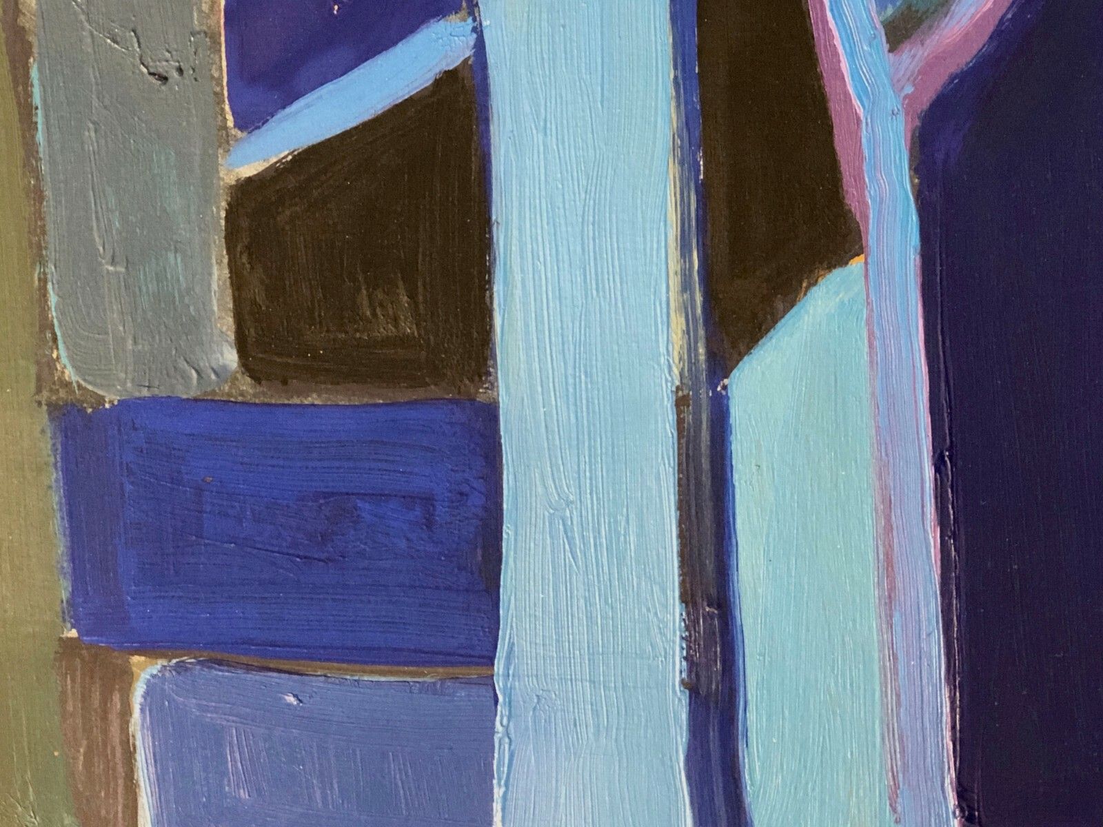 1950 E. Whisle 2/2 Gouache Abstract Expressionist Painting Free Cubist photo vinterior