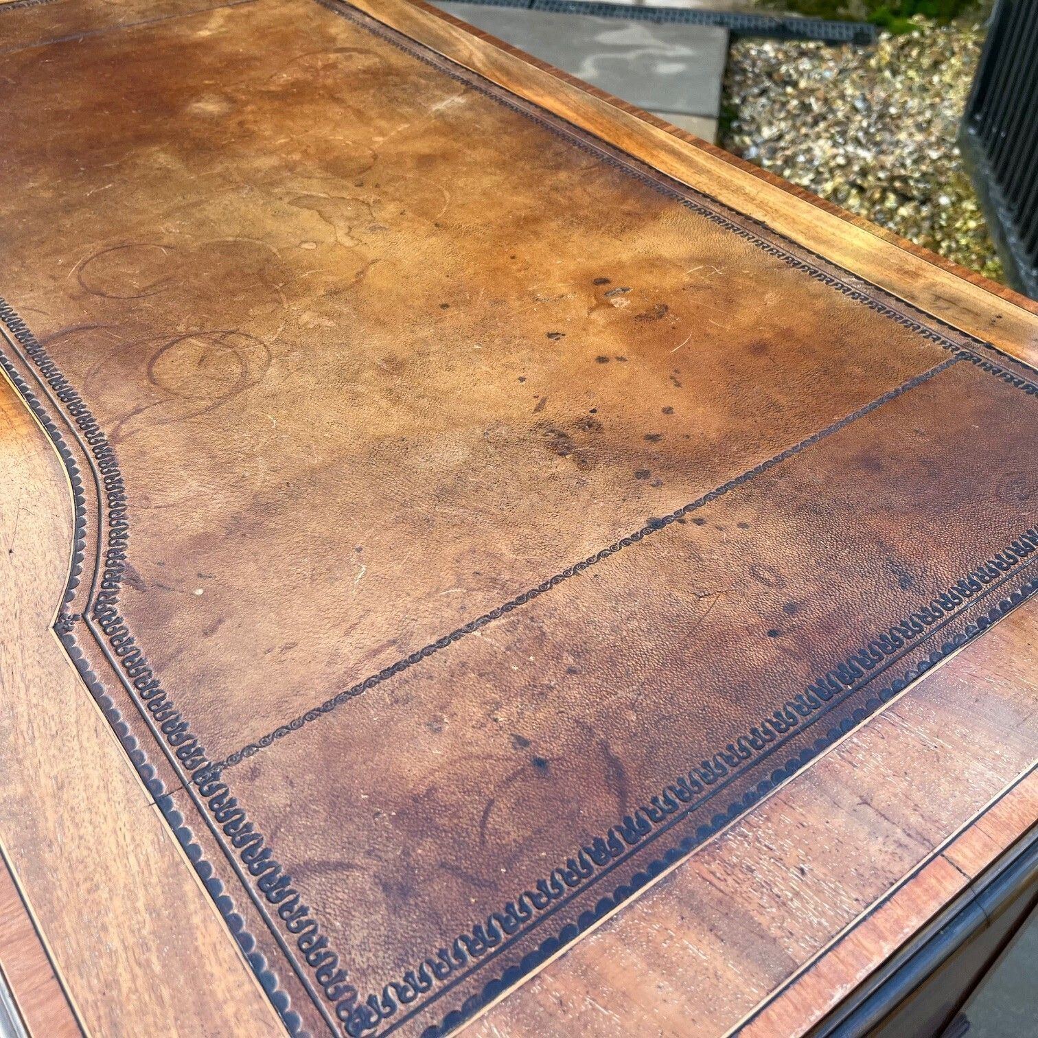 photo vinterior Edwardian Period Mahogany Inlaid Writing Desk