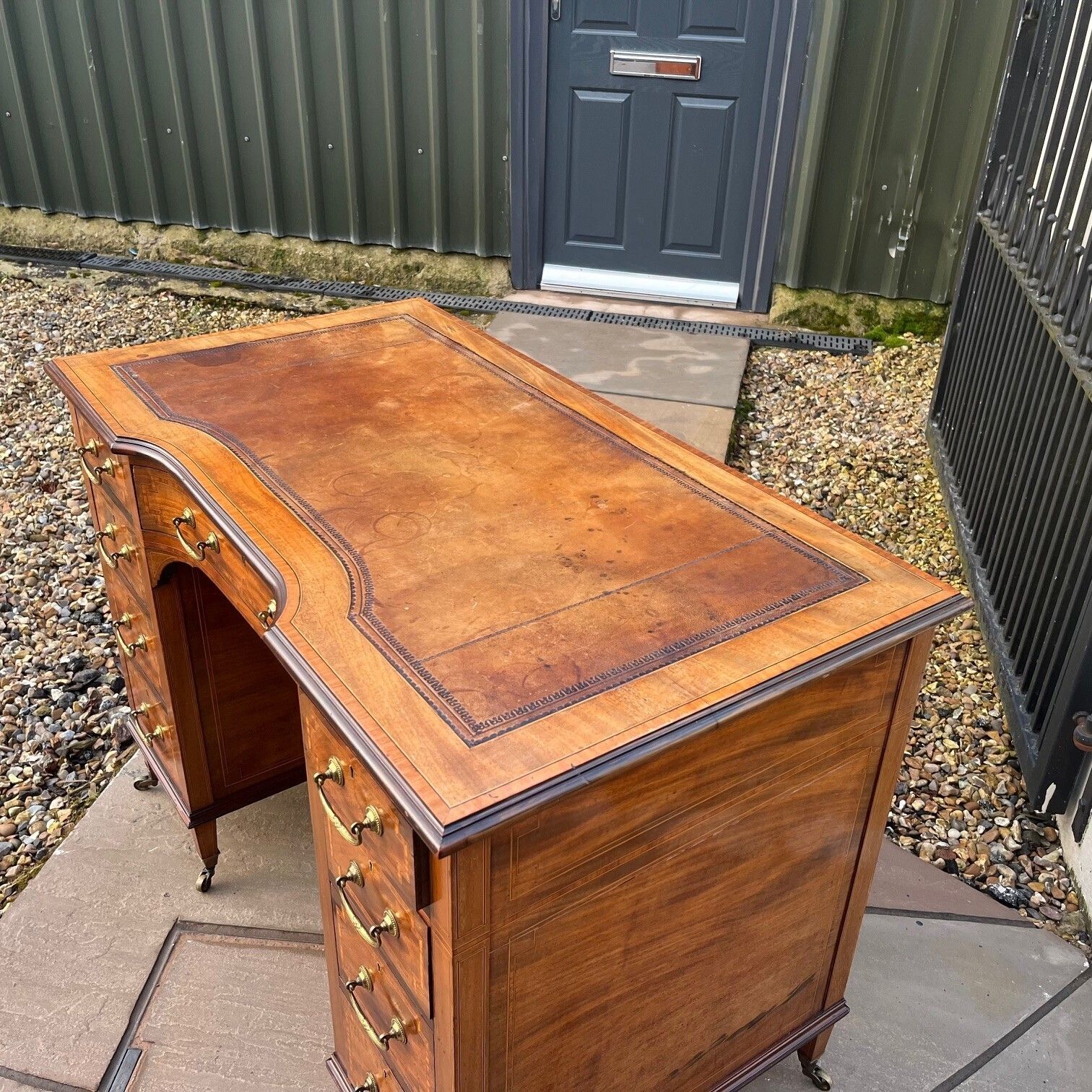 photo buy Edwardian Period Mahogany Inlaid Writing Desk