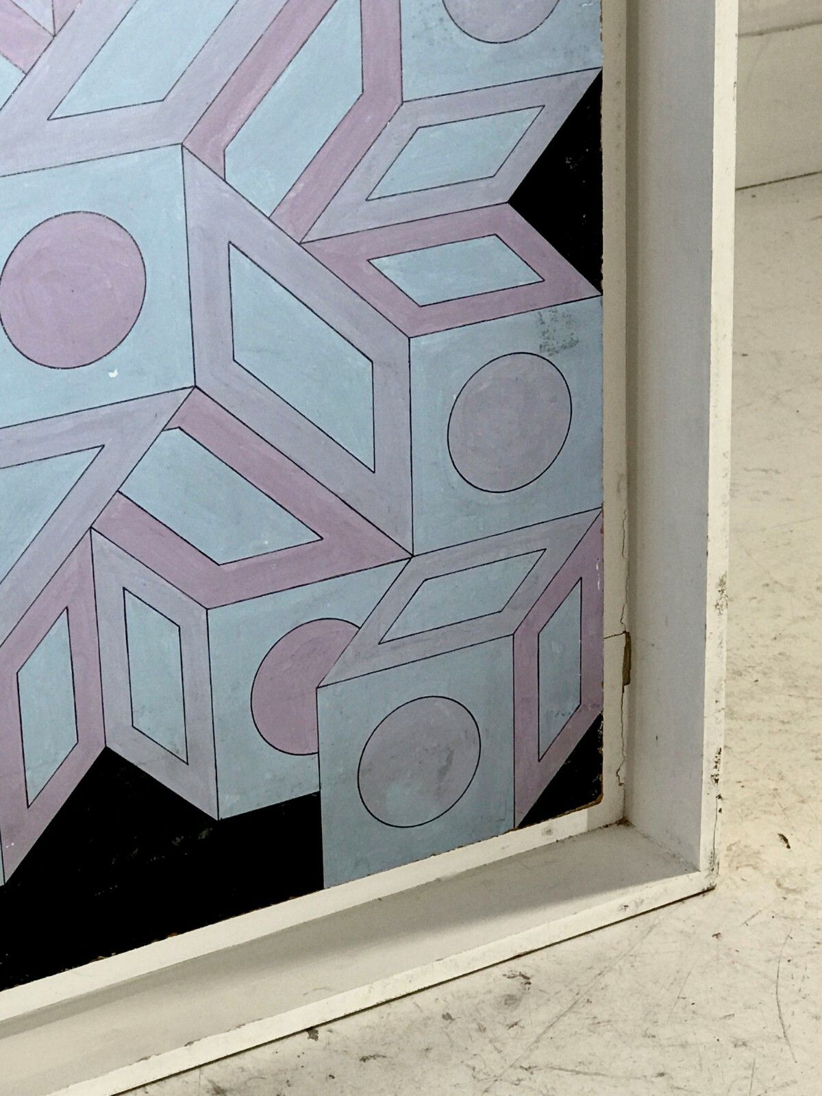 1970 Guy Poppaz Kinetic Painting Geometric Abstraction Optical Art Opart photo Art