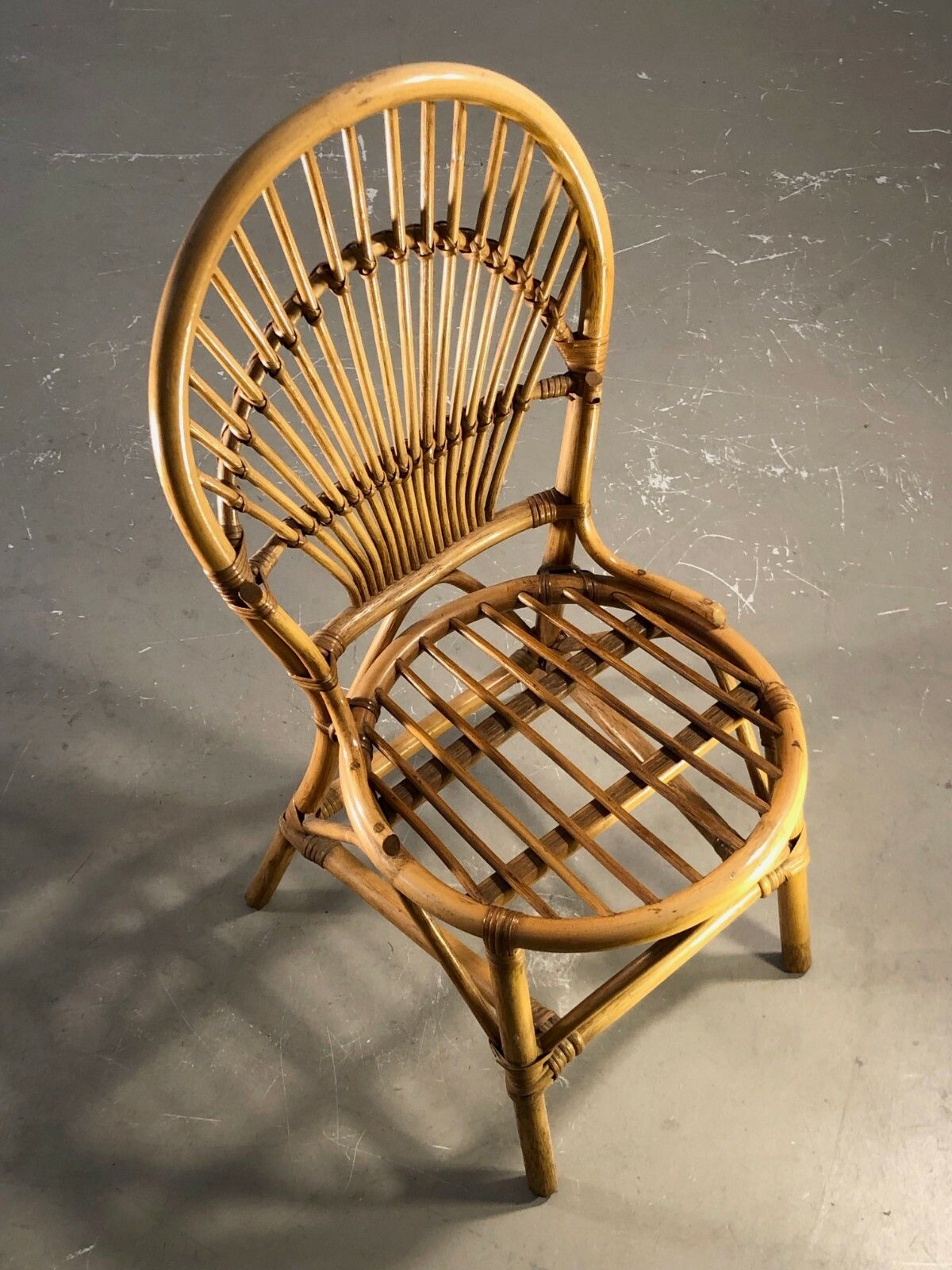 2021.0 1960 1970 4 Bamboo Chairs Folk Art Modernist Shabby Chic Audoux Minnet photo