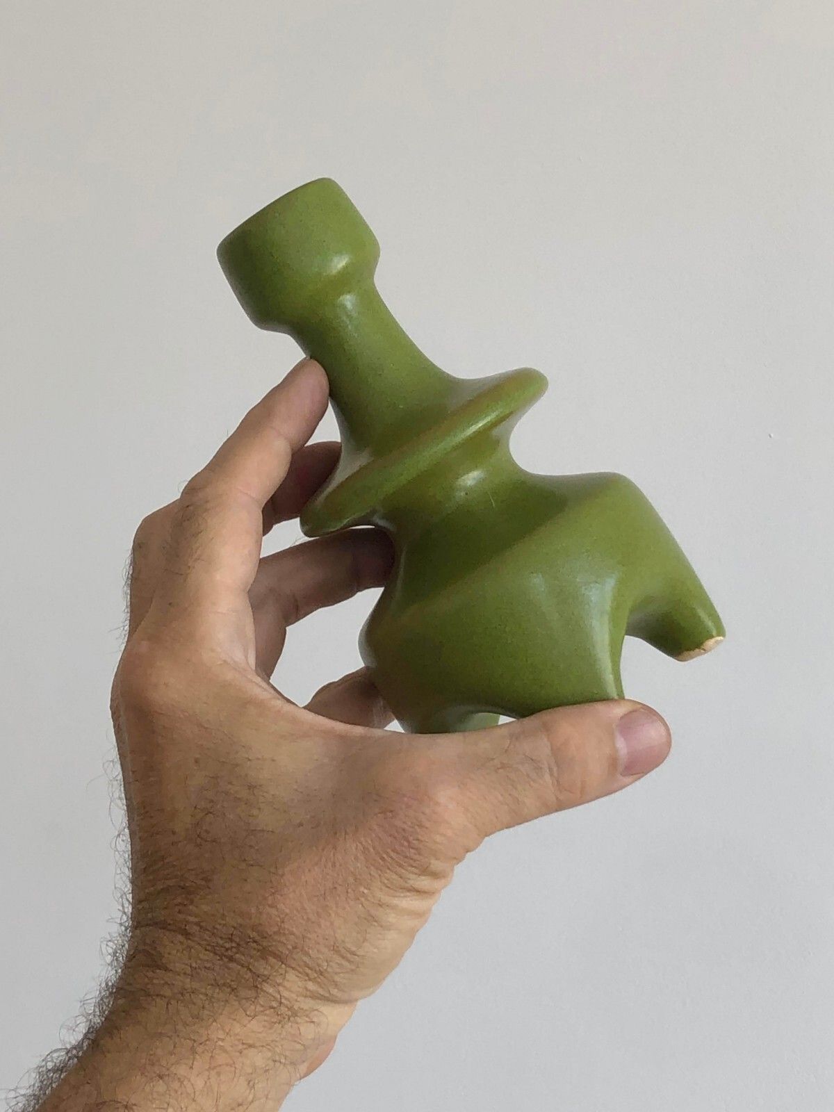 1950 Andre Baud 2 Candlesticks Ceramic Candlesticks Vallauris Jouve Ruelland photo vintage