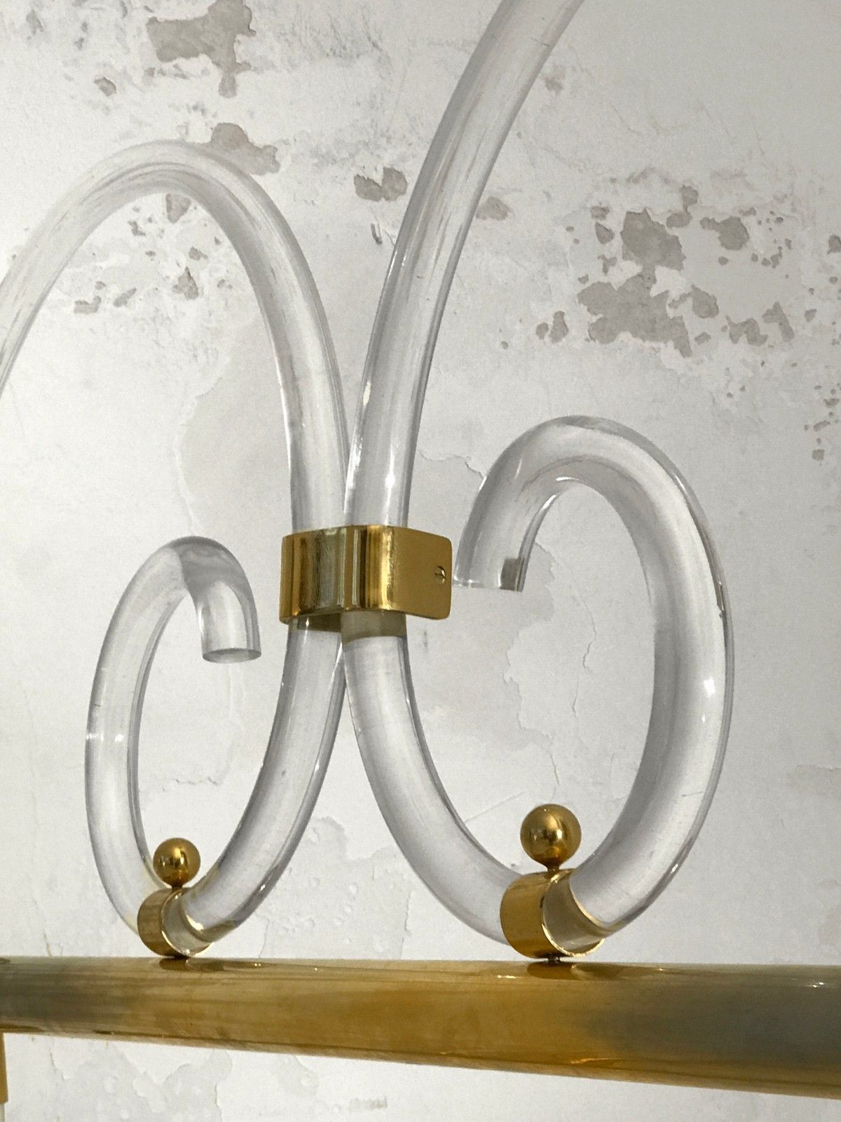 1970 Charles Hollis Jones Lucite Modernist Shabby Chic Hollywood Regency Bed photo vinterior