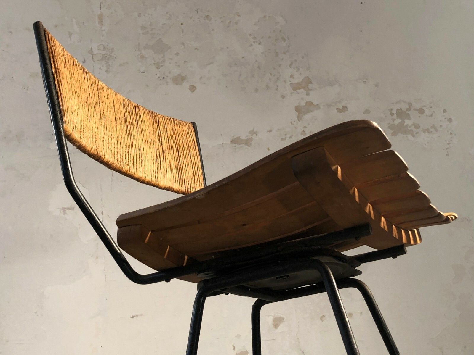 1960 Arthur Humanoff Raymor High Bar Chair Modernist Free Form Plywood Eames photo Furniture