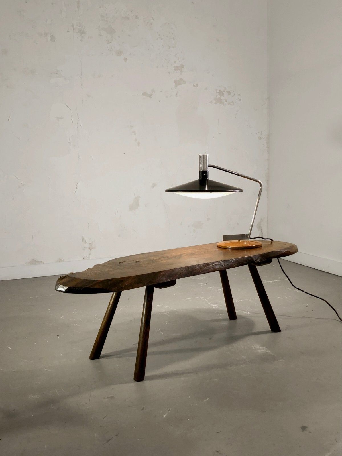 photo for sale 1950 Modernist Brutalist Free Form Coffee Table Nakashima Noll Reconstruction