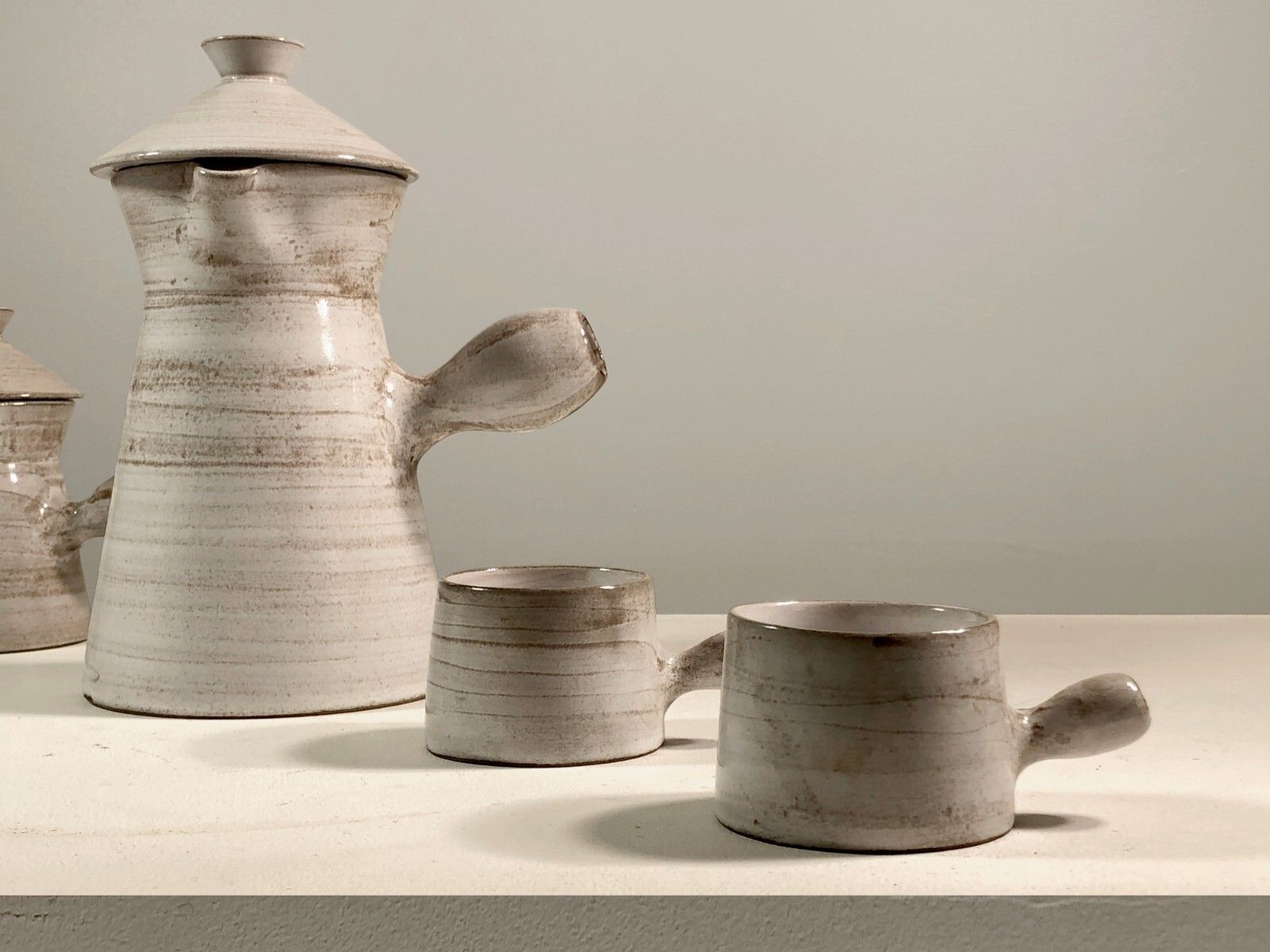 1950 Vallauris Grandjean Jourdan Coffee Service Ceramic Free Form Mado Jolain photo for sale