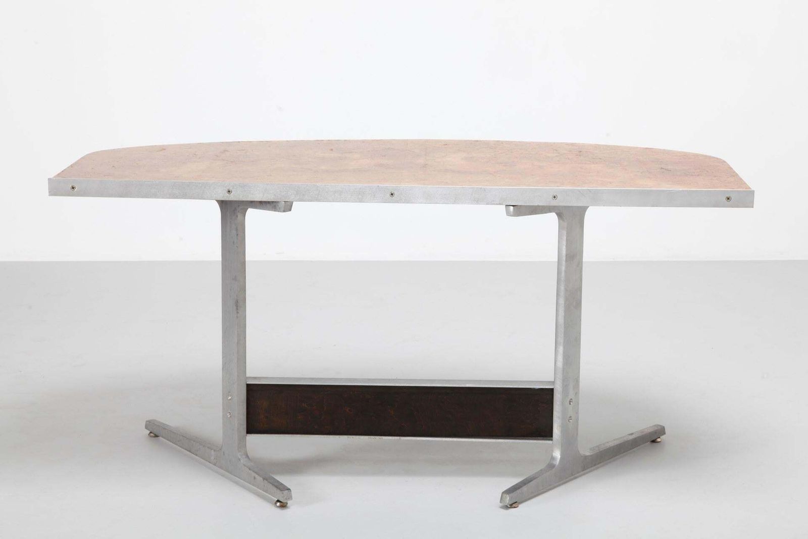 Burlwood Mid Century Modern Floating Desk, Console, 1960s, France photo for sale