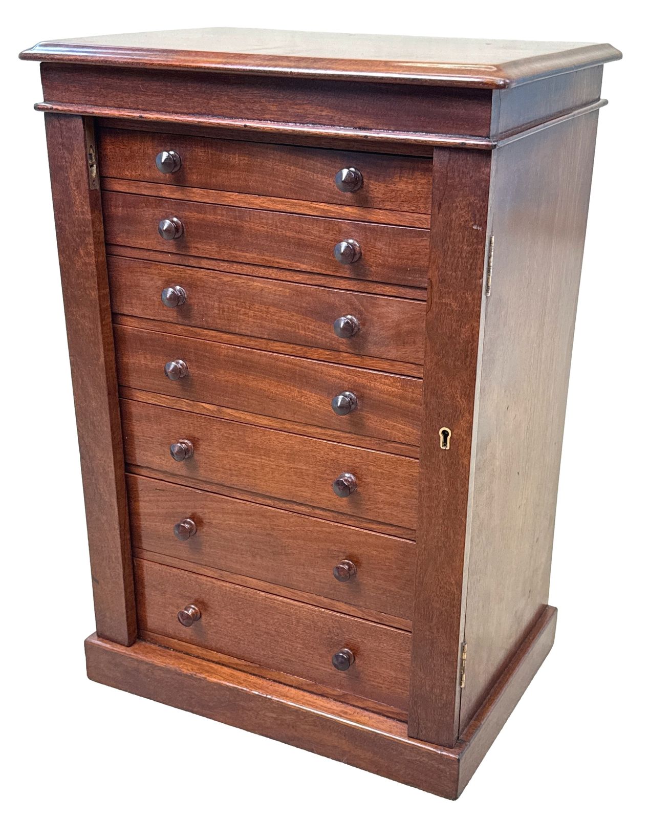 Mahogany 19th Century Miniature Wellington Chest Of Drawers (England, Circa 1880)