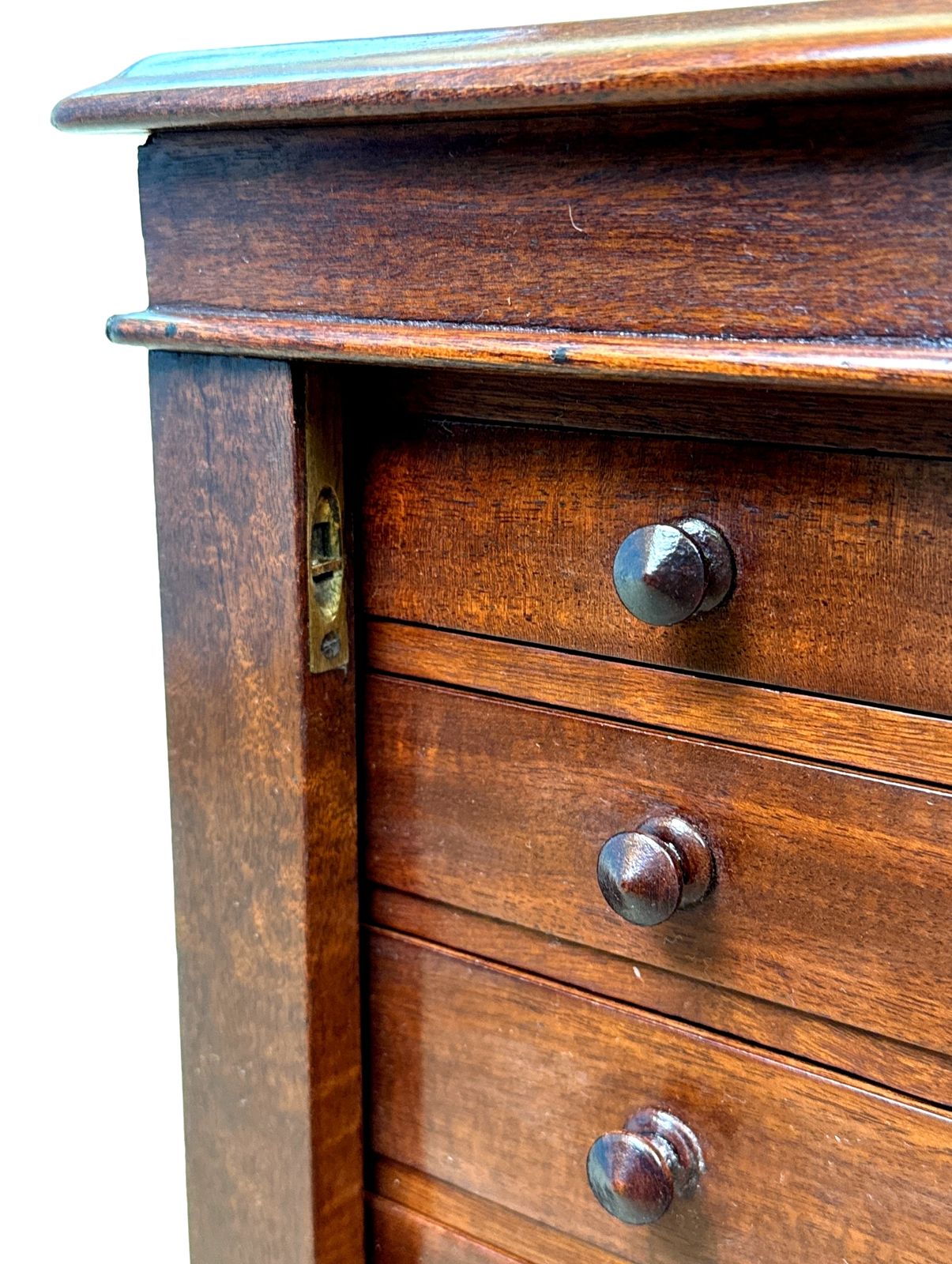 Mahogany 19th Century Miniature Wellington Chest Of Drawers (England, Circa 1880) photo vinterior
