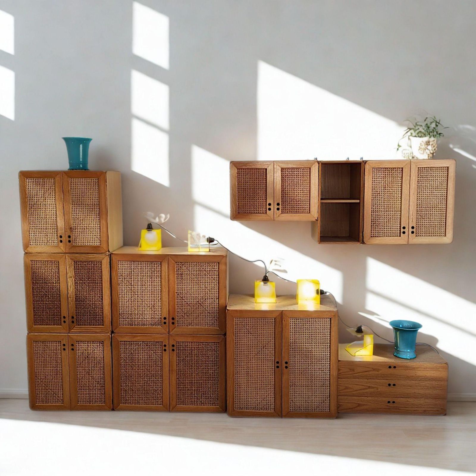 Mid Century Modern Wooden Bookcase Cabinet Modular By Jan De Vries, Italy, 1970s photo furniture