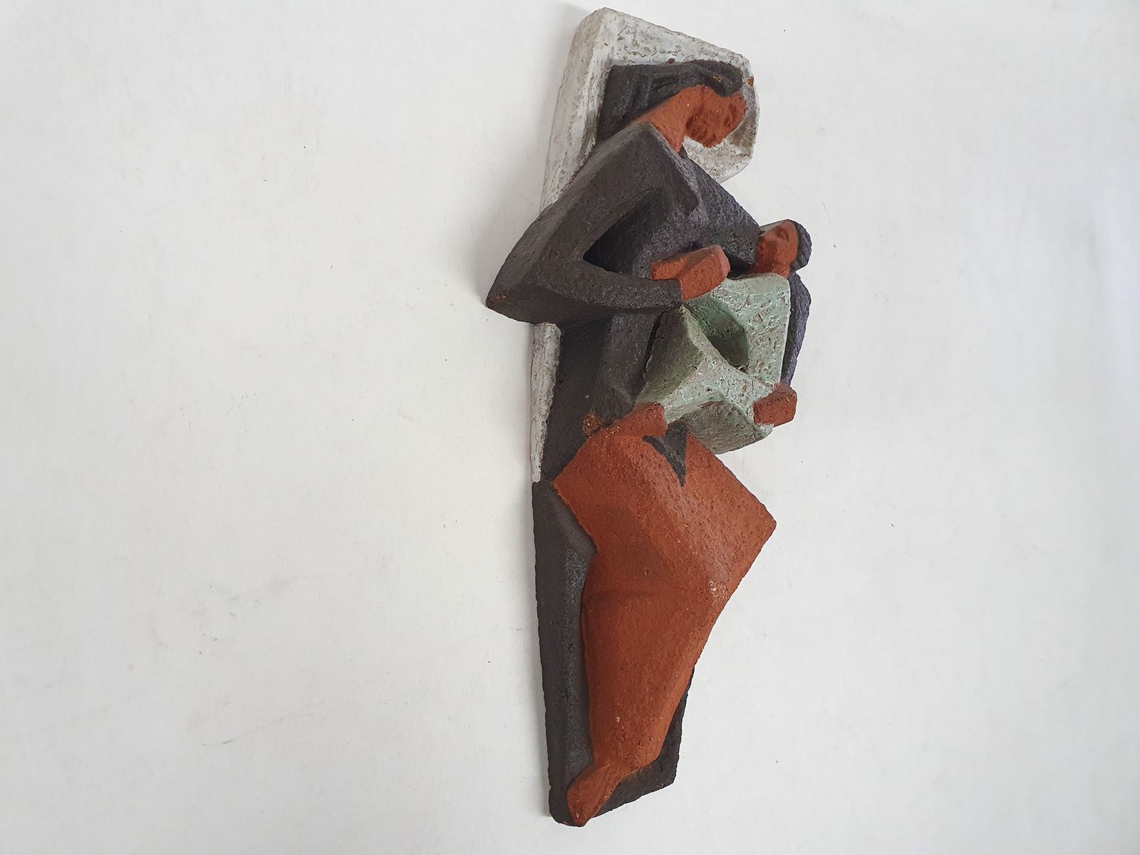 Ceramic "Madonna" Wall Sculpture Attributed To Joop Puntman For Amha, The Netherlands 1960s photo for sale