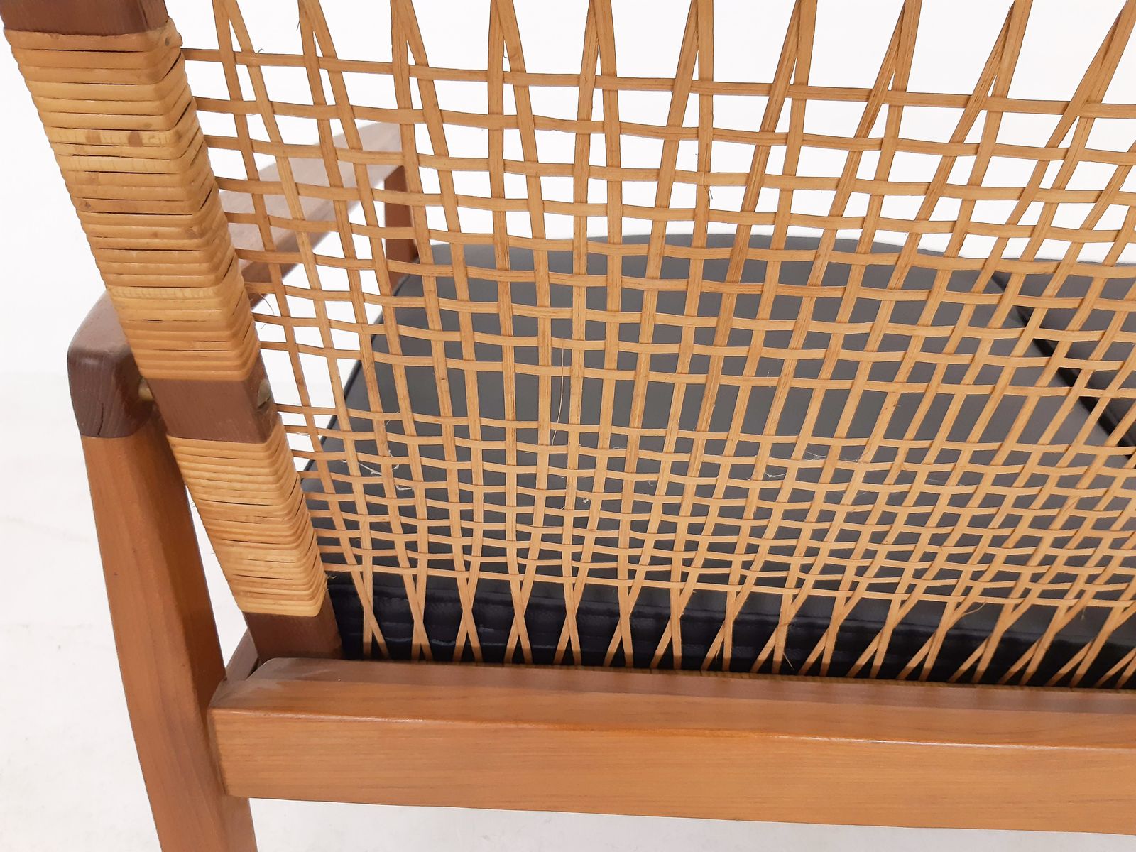 Furniture Hans Olsen For Brdr Juul Kristensen, Rattan Backed Sofa, Denmark 1950s photo