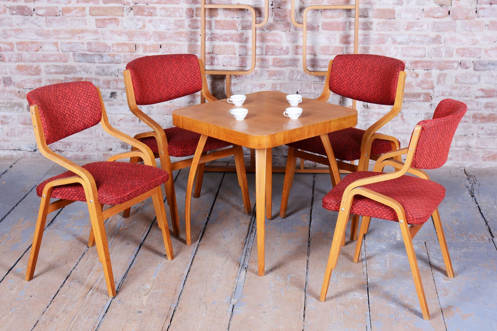 photo for sale Set Of Ten Original Mid Century Chairs, By Ludvik Volak, Maple, Czech, 1960s