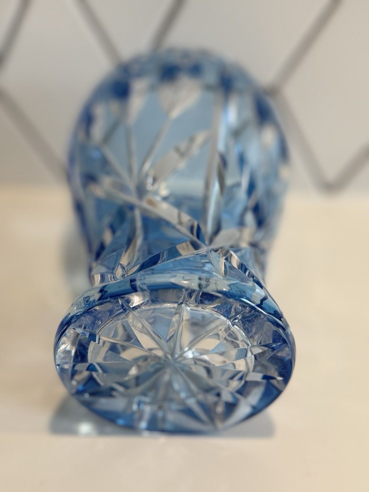 Midcentury Val St Lambert Cobalt Blue Crystal Vase C.1960 photo 225.0