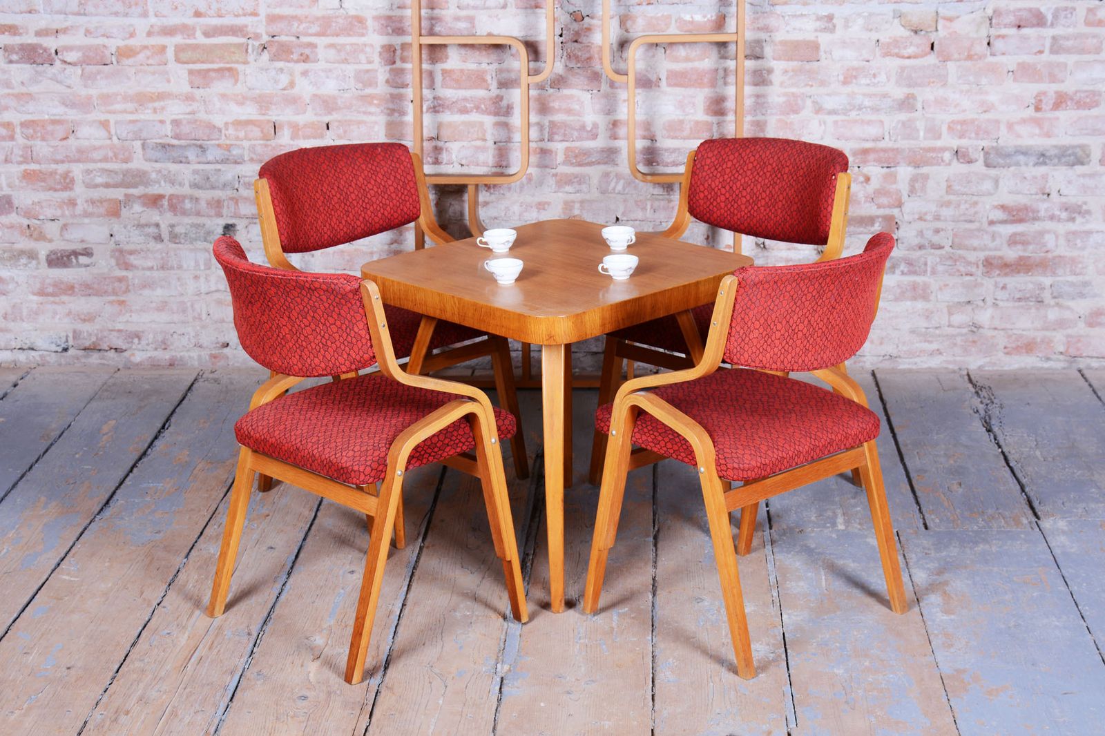 Set Of Four Original Mid Century Chairs, By Ludvik Volak, Maple, Czech, 1960s photo furniture