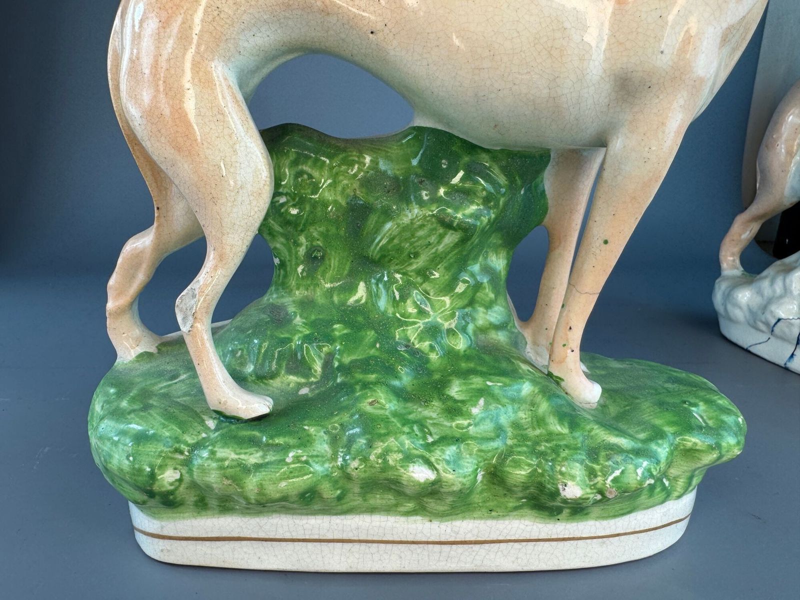 'Hares & Graces'   Large Pair Of Victorian Staffordshire Greyhounds With Hares photo buy