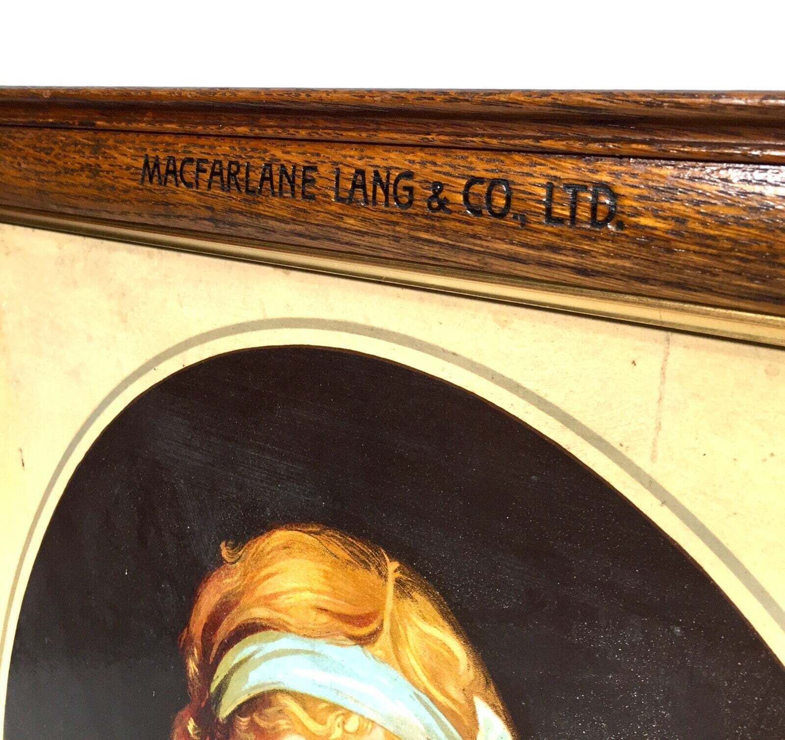 Antique Advertising 1930s Macfarlane, Lang & Co Digestive Biscuit Poster Frame photo Art