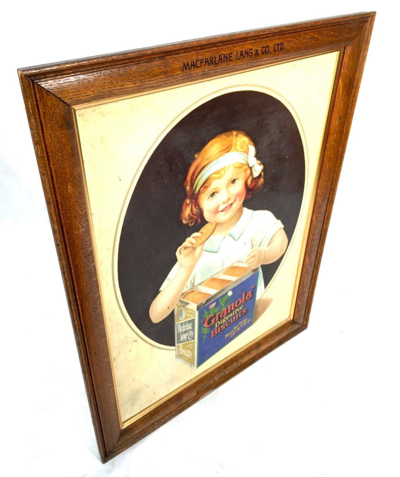 Art Antique Advertising 1930s Macfarlane, Lang & Co Digestive Biscuit Poster Frame photo