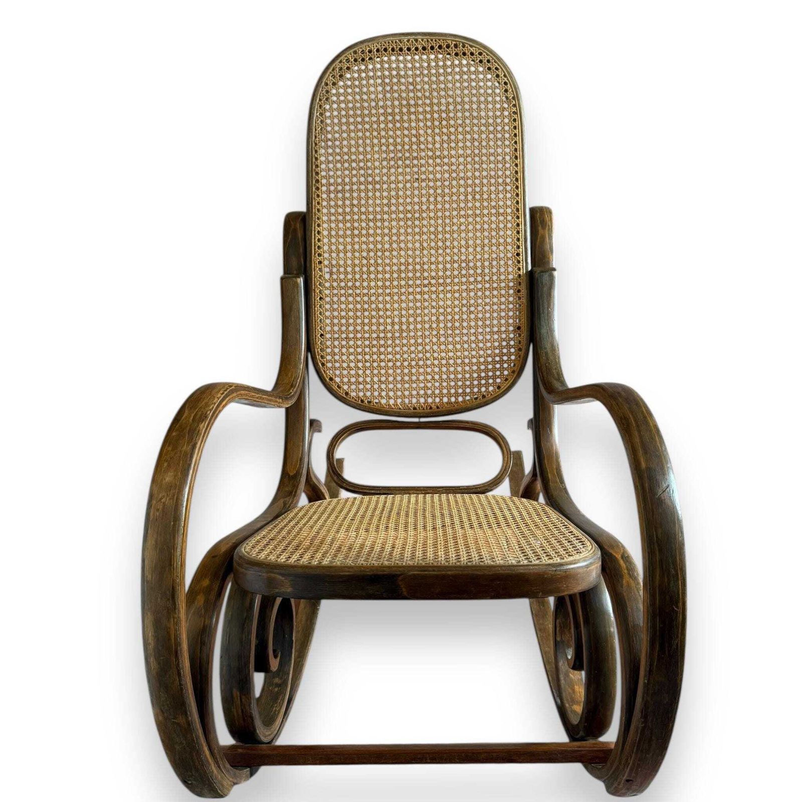Early 20th Century Bentwood & Cane Rocking Chair – Thonet Style photo Furniture