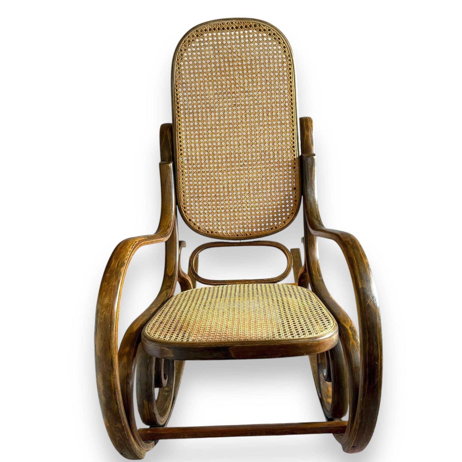 Early 20th Century Bentwood & Cane Rocking Chair – Thonet Style photo vinterior