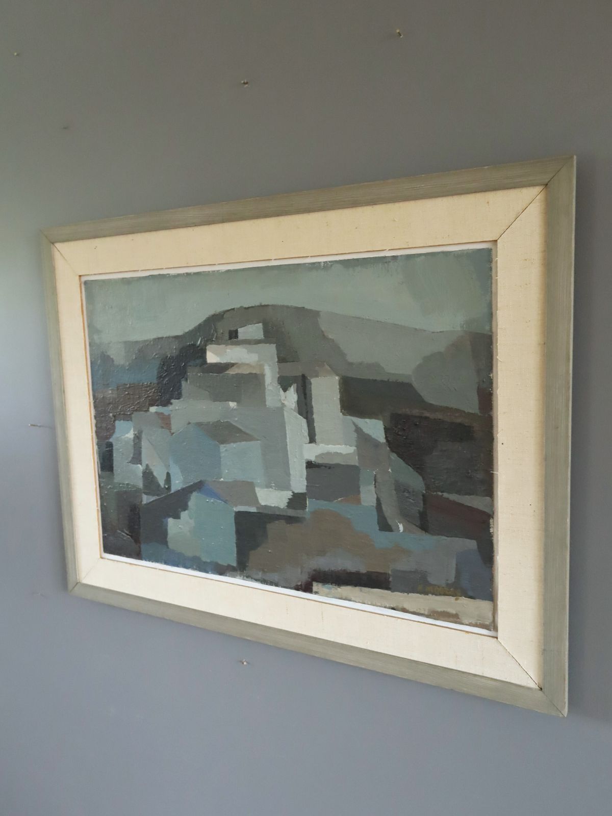 Urban Blocks  Oil Painting, Mid 20th Century photo Art
