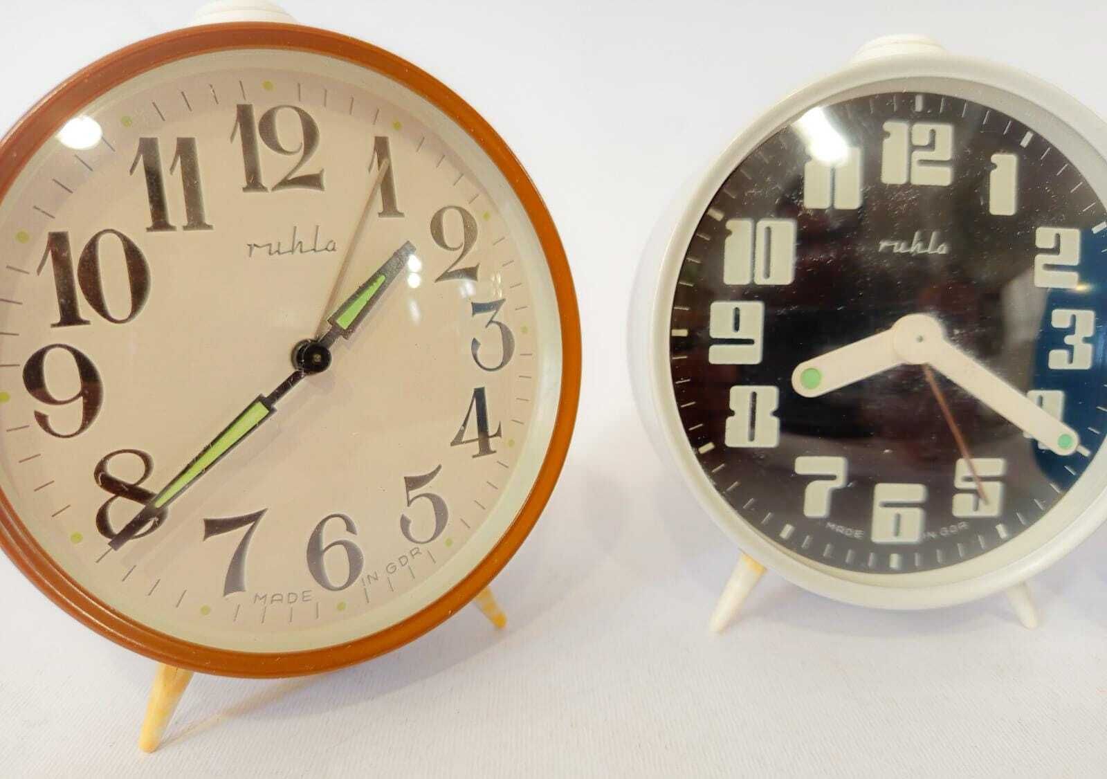 Lot 3 Ruhla Vintage Space Age Design Orange White Brown Blue Junghans Table Alarm Clocks photo Home Decor