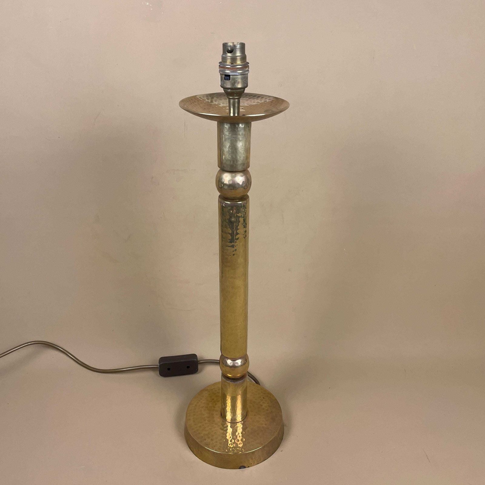 Antique Metal Gold Brass Indian Lamp Light Hammered Handmade Patterned Asian Vintage Round Vintage Vase Pattern Bedside Side Desk Tall