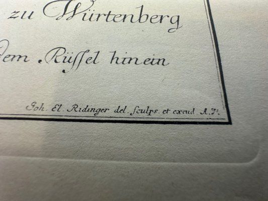 Johann Elias Ridinger, Wild Boar, Etching, 18th Century photo vinterior