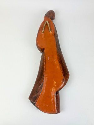 photo furniture Mid Century Wax Madonna With Child Wall Figurine, 1970