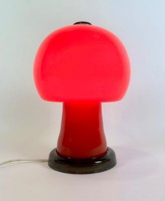 Mid Century Modern Mushroom Table Lamp By Karin Korn For Beleuchtungsglaskombinat Görlitz, 1960s