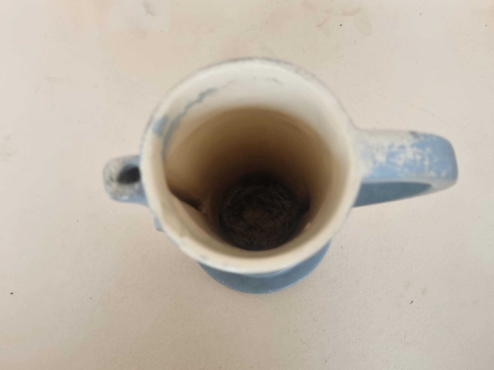 Art Deco Plaster Jug | Continental Design | Stylized Handle Spout | Circular Stepped Base | Vintage Blue Green Pottery | Classic Period photo buy