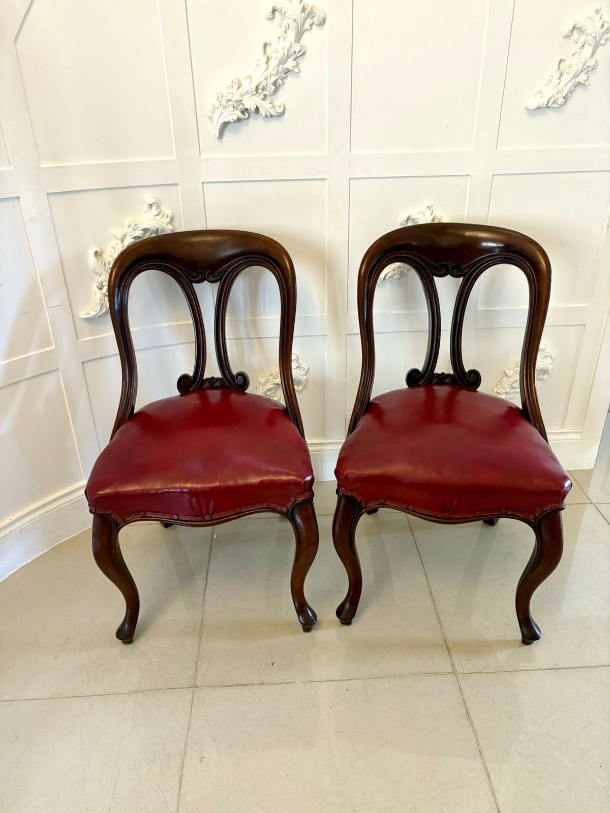Furniture Set Of Six Antique 19th Century Superb Quality Carved Mahogany Dining Chairs photo