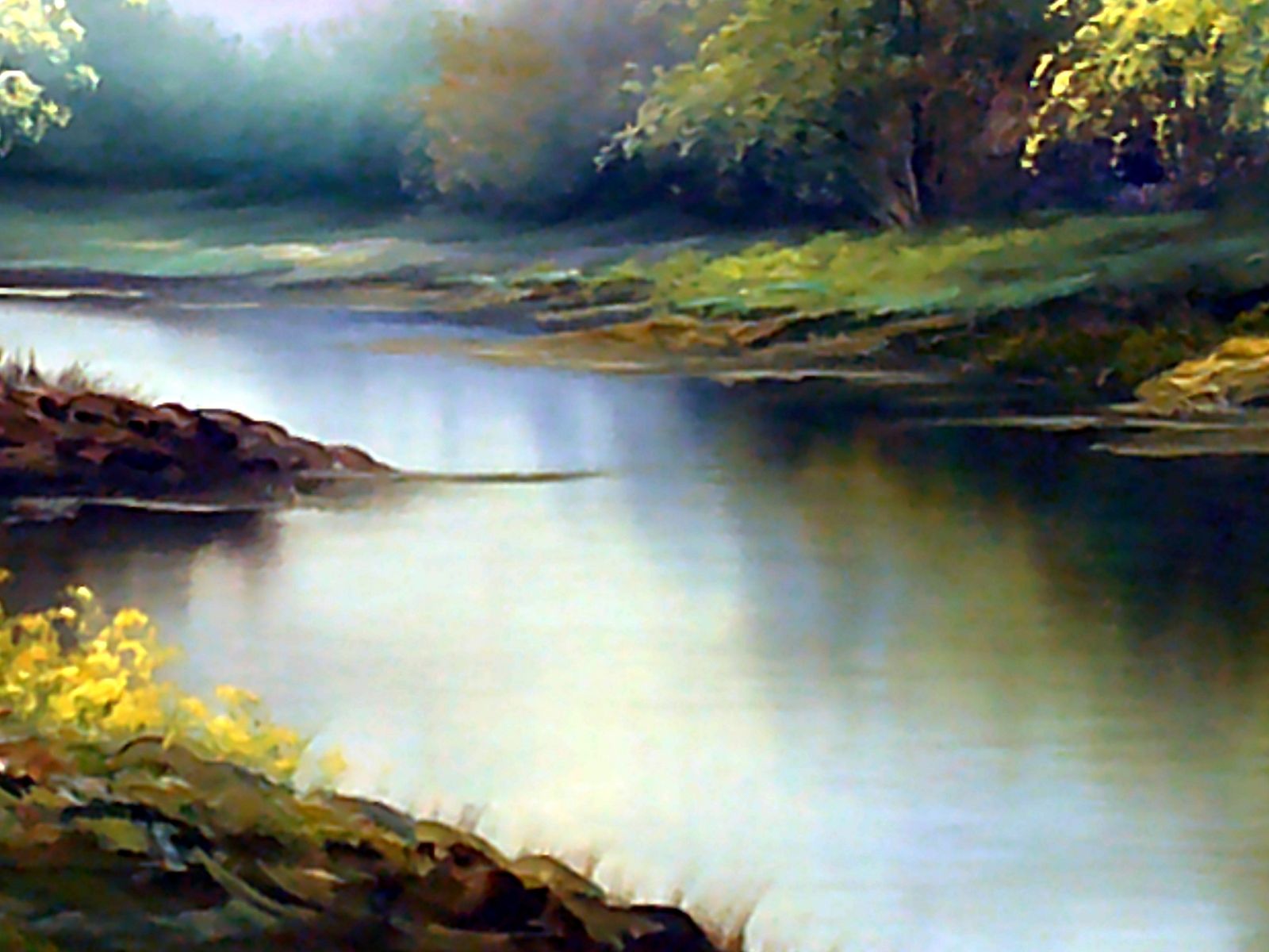 Large Oil On Canvas .Signed Leao. ‘Soothing Nature, River Bank’ Ref 5221 photo Art