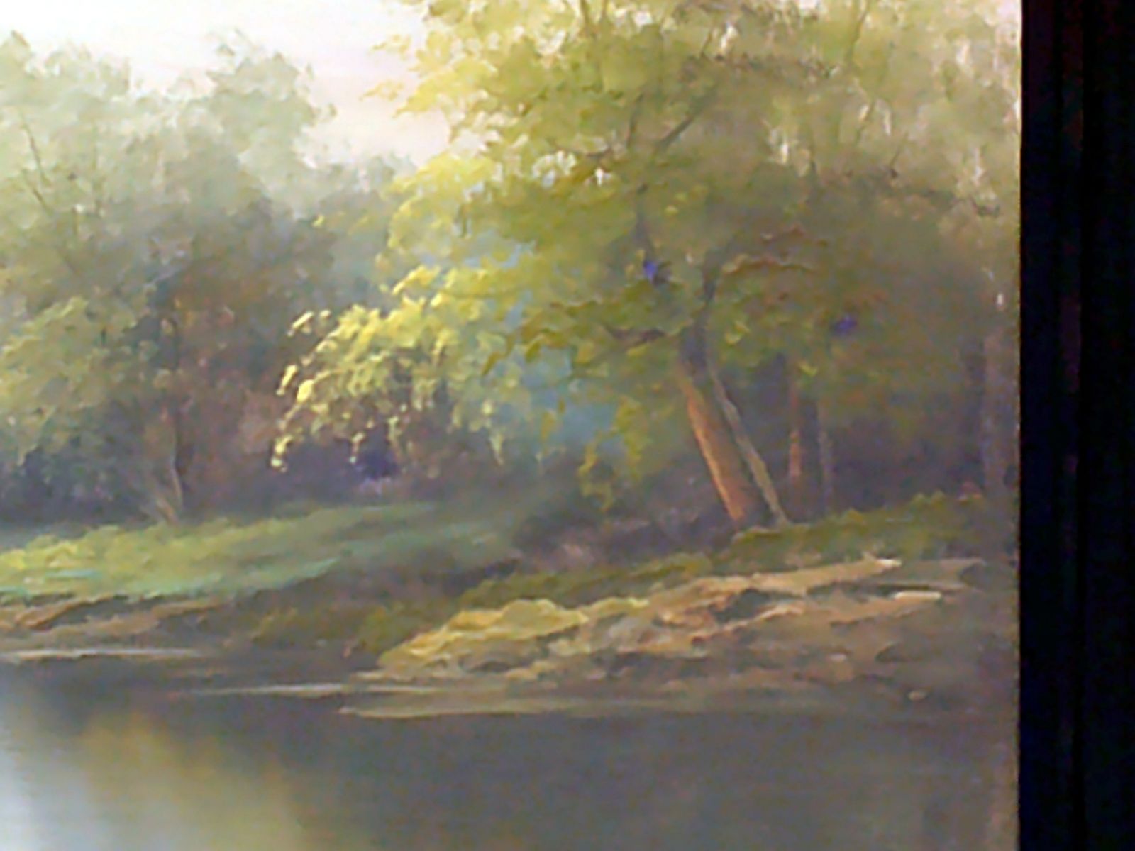 Large Oil On Canvas .Signed Leao. ‘Soothing Nature, River Bank’ Ref 5221 photo 77.0