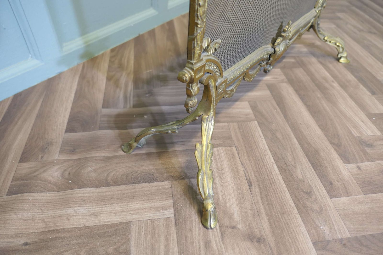 A Superb French Brass Rococo Fire Guard, Spark Screen photo buy
