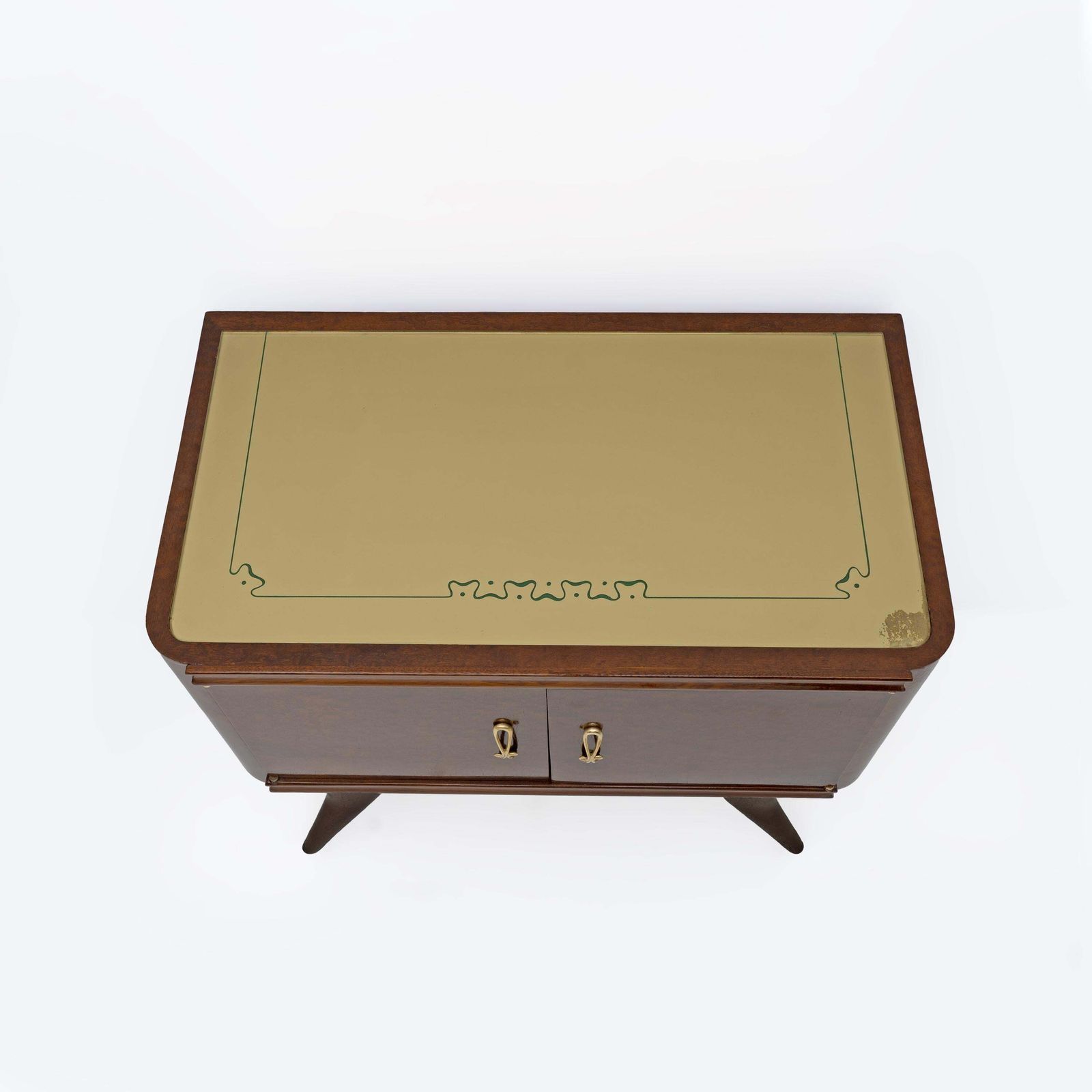 photo furniture Pair Of Mid Century Modern Italian Walnut And Thuja Root Nightstands, 1950s