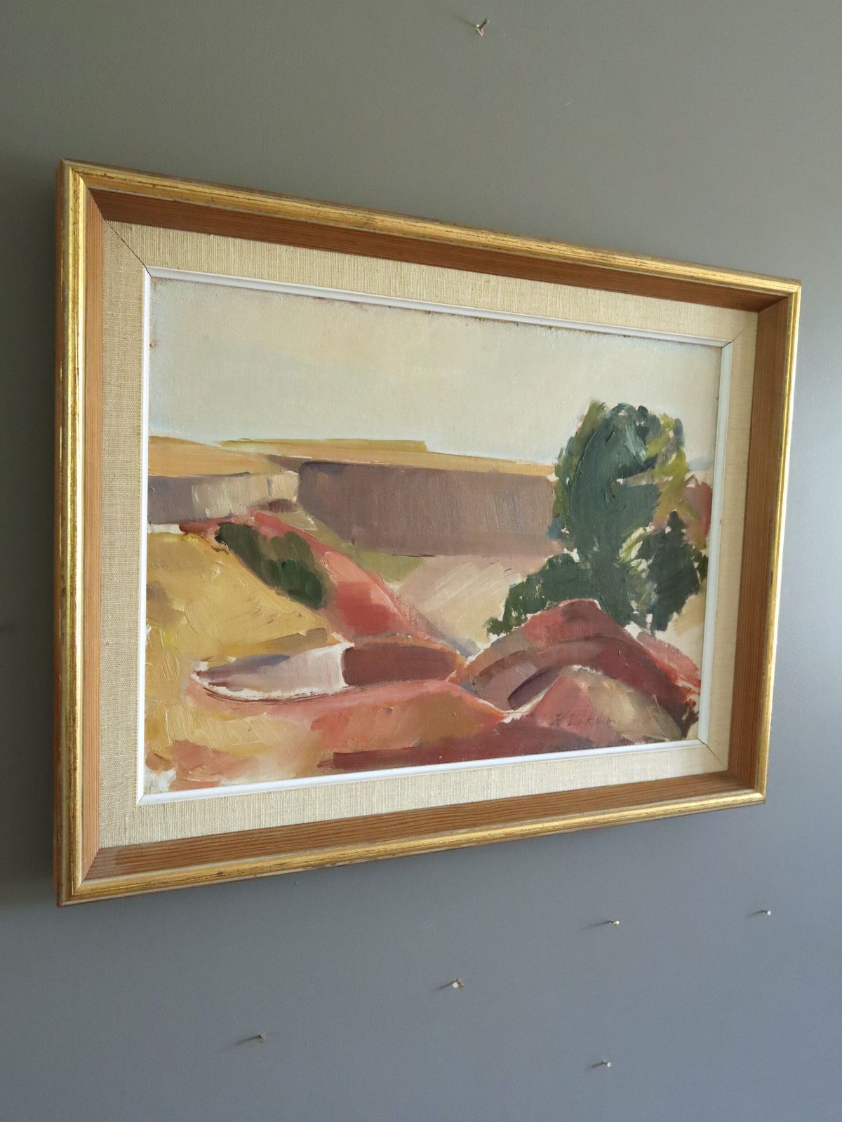 Canyon Edge,   Oil Painting, Modernist photo for sale