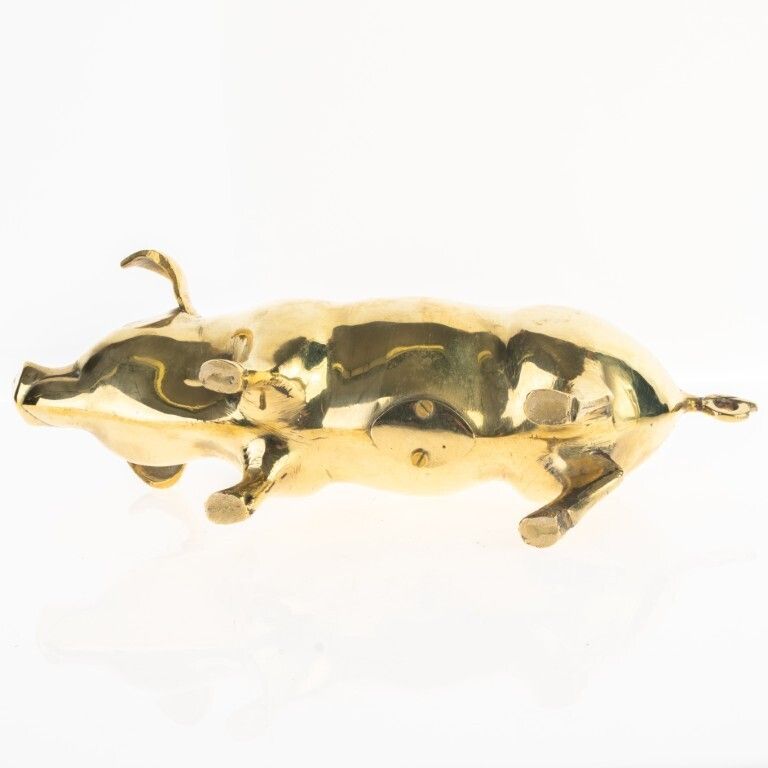 Antique Brass Pig Coin Bank Sculpture photo furniture