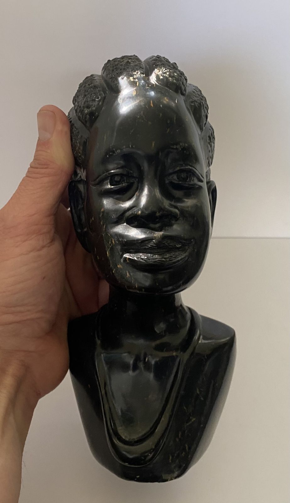 Joel Masoka, Original Hand Carved African Female Bust/Shona Statue, Signed photo 149.0