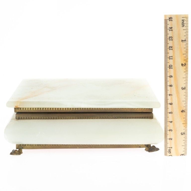 Antique Onyx Paw Footed Jewellery Casket Box photo for sale