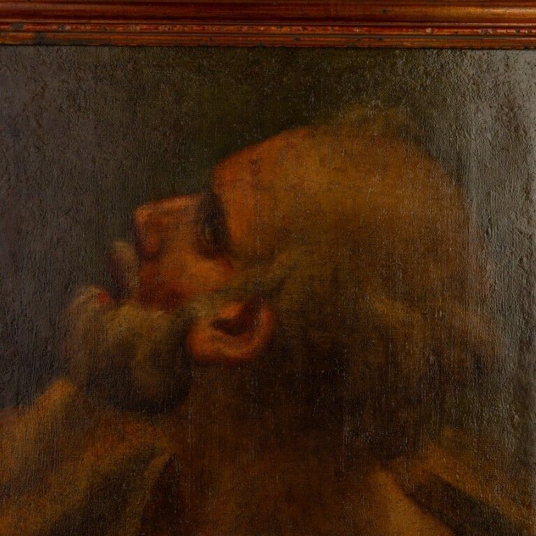 18th Century Roman Old Master Oil Painting Portrait On Canvas photo for sale