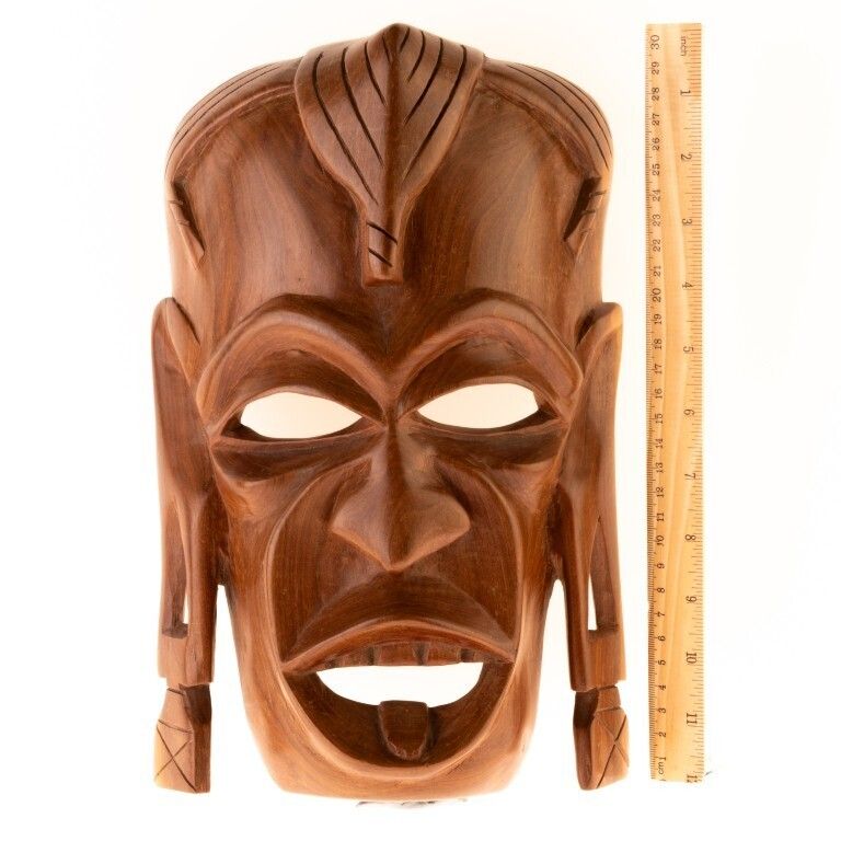 African Ethnographic Carved Wood Tribal Wall Mask photo for sale