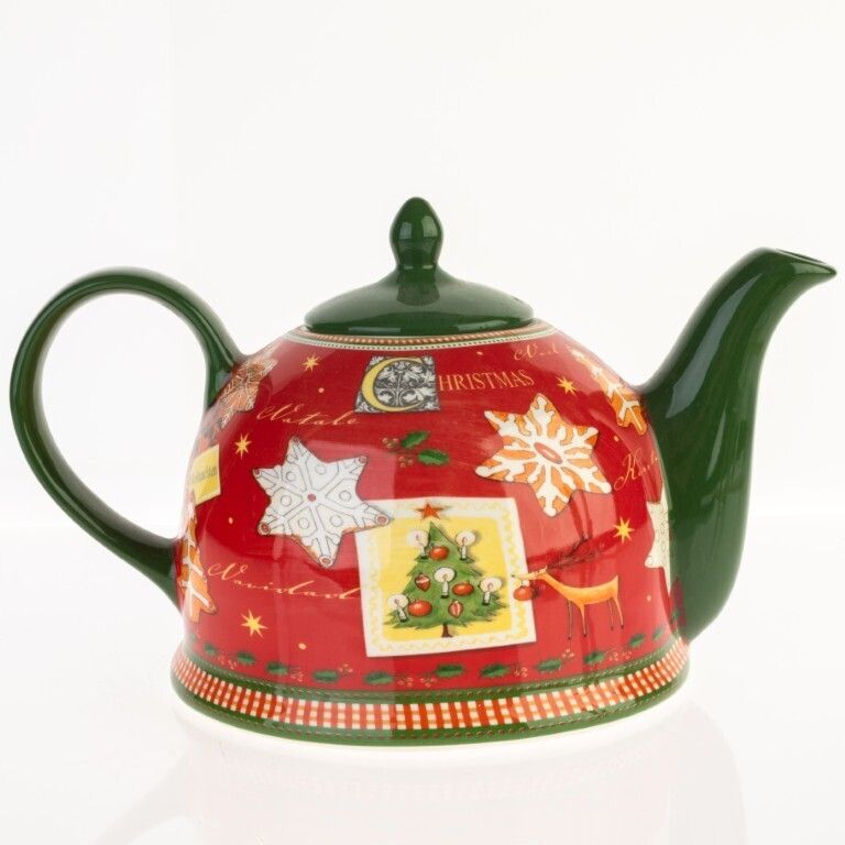 Christmas Porcelain Ceramic Teapot