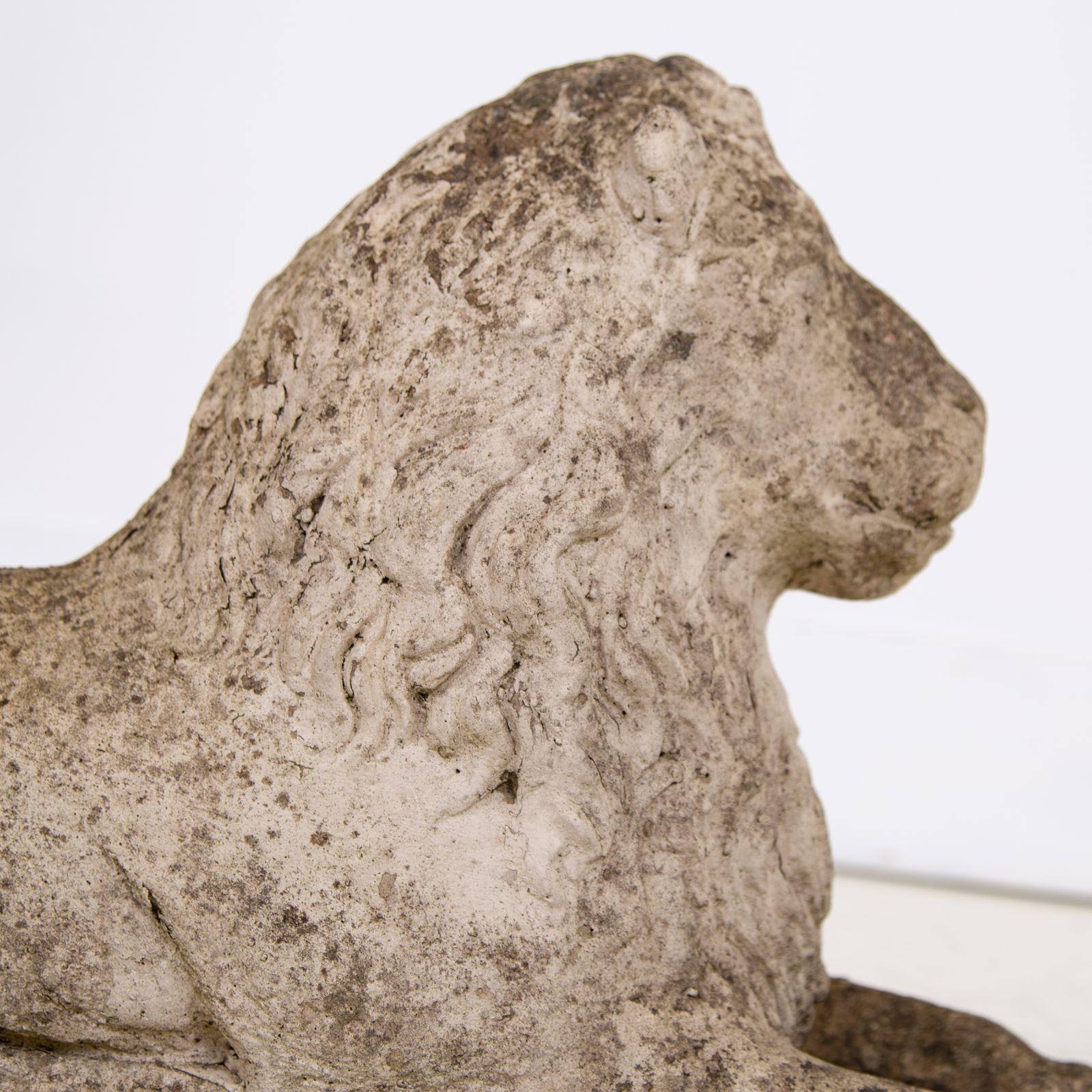 Pair Of Weathered Recumbent Garden Lions photo 665.0