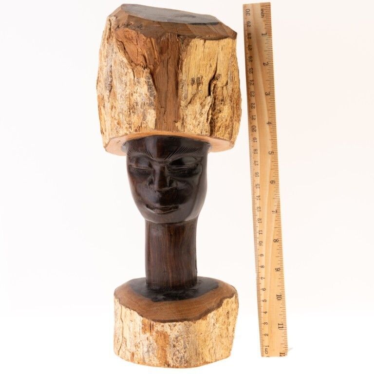 African Ethnographic Carved Wood Figural Sculpture photo for sale