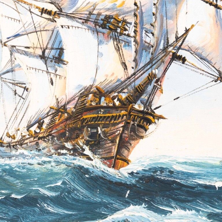 John Ambrose Rsma (1931 2010) Signed Nautical Maritime Ship Oil Painting On Canvas photo Art