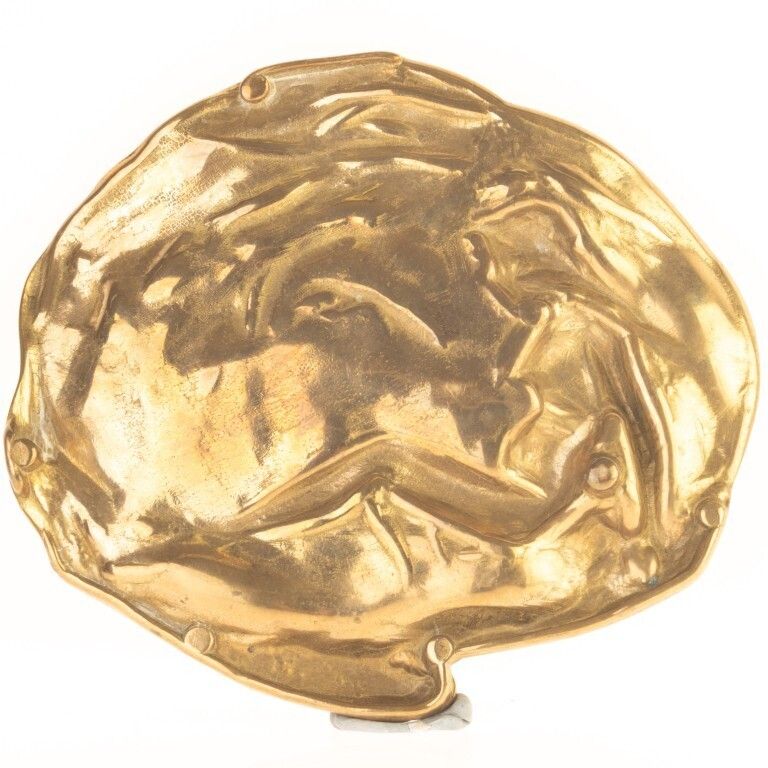Art Nouveau Brass Nude Ashtray photo furniture